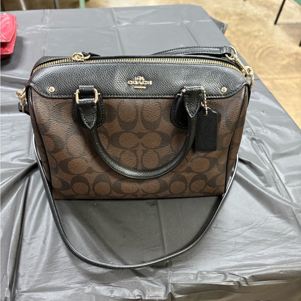 Coach F32203 Mini Bennett Satchel Handbag In Signature Coated Canvas Classic